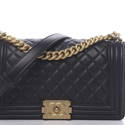 Chanel Lambskin Quilted Medium Boy Flap Black 8 of 10
