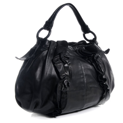 Prada Nappa Ruffle Bag Black 3 of 9
