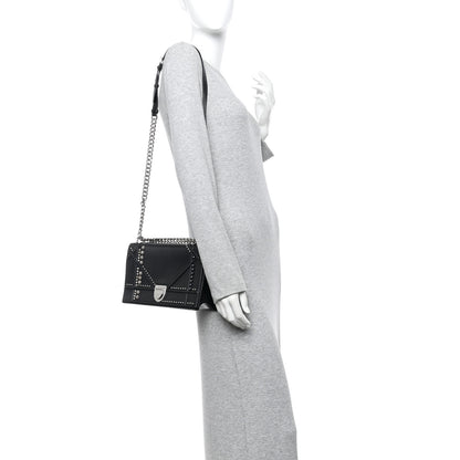 Christian Dior Lambskin Multi Studded Medium Diorama Flap Bag Black 2 of 12