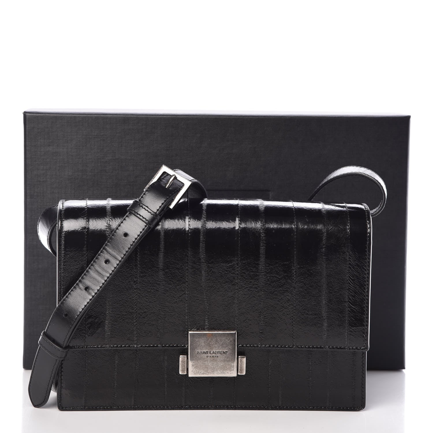 Saint Laurent Shiny Soft Calfskin Anguille Medium Bellechasse Black 10 of 10