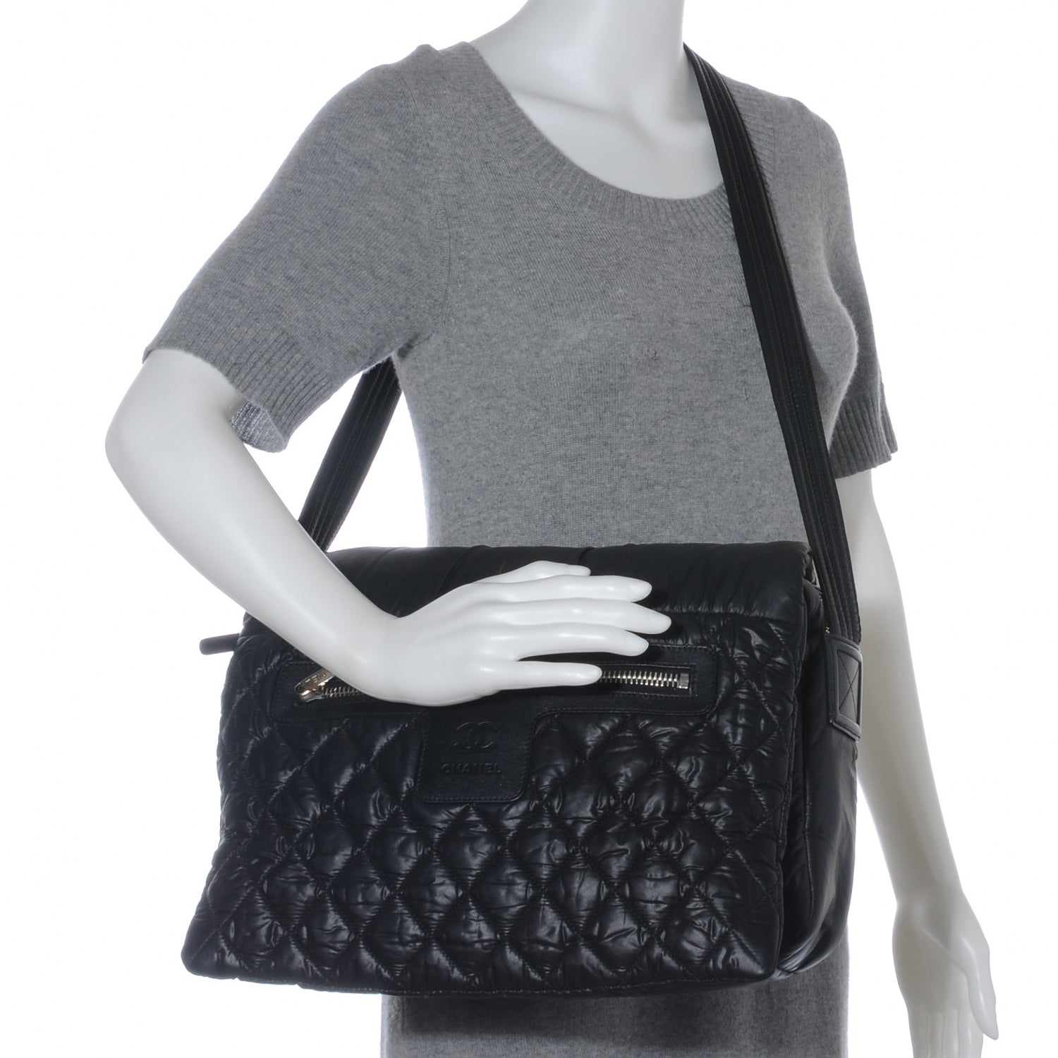 Chanel Nylon Coco Cocoon Messenger Bag Black 2 of 7