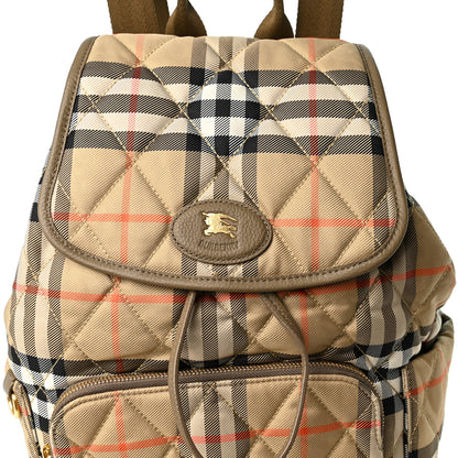 Burberry Nylon Check Horseshoe Backpack Sand Beige 9 of 11