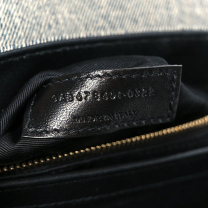 Saint Laurent Denim Y Quilted Monogram Toy Loulou Crossbody Bag Grey 8 of 11