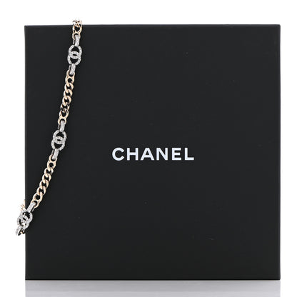 Chanel Crystal CC Chain Links Choker Necklace Gold 6 of 6
