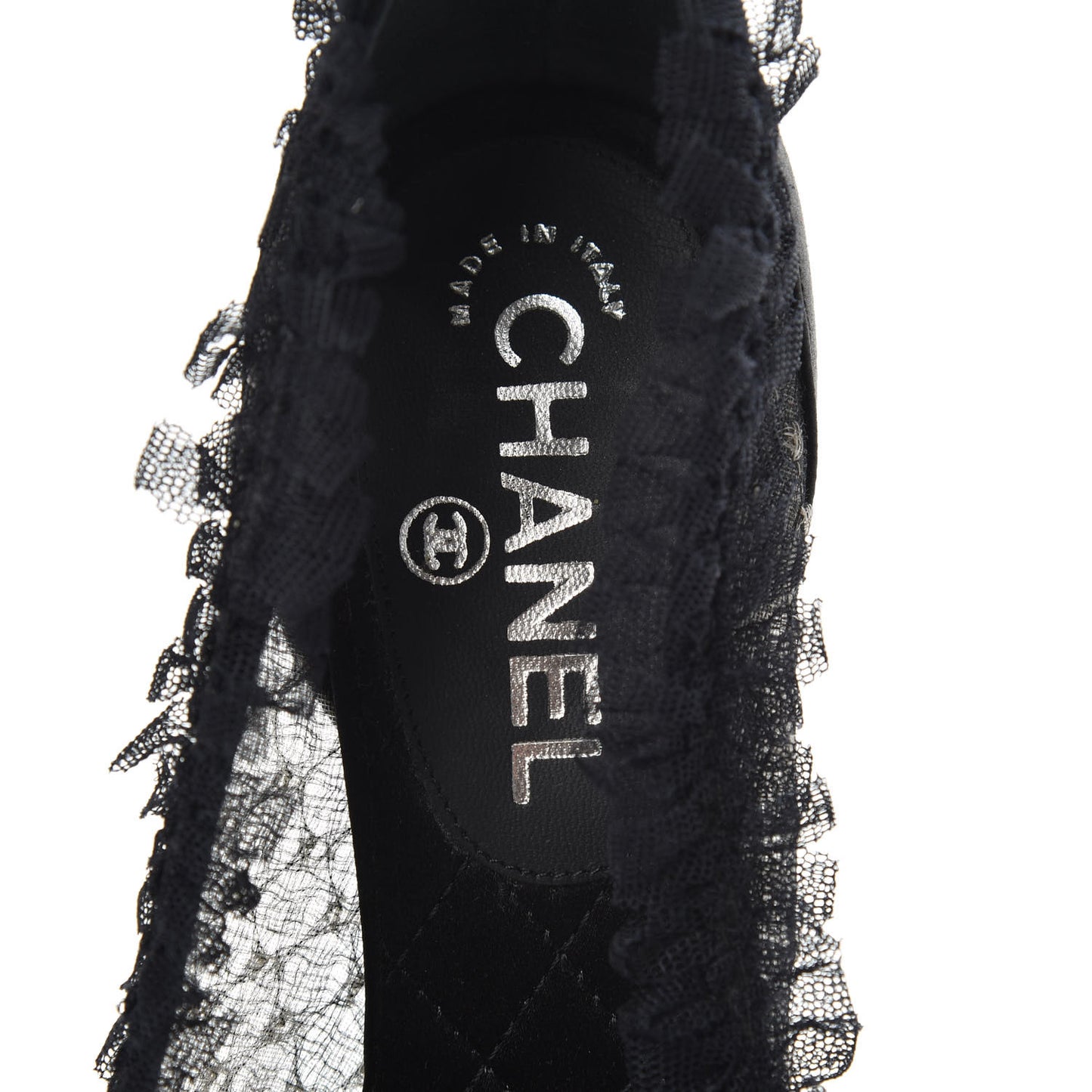 Mesh Satin CC Pumps 37 Black