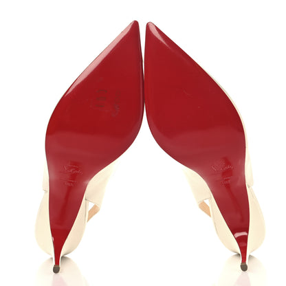 Christian Louboutin Nappa PVC V Sling 85 Pumps 40.5 White 6 of 10