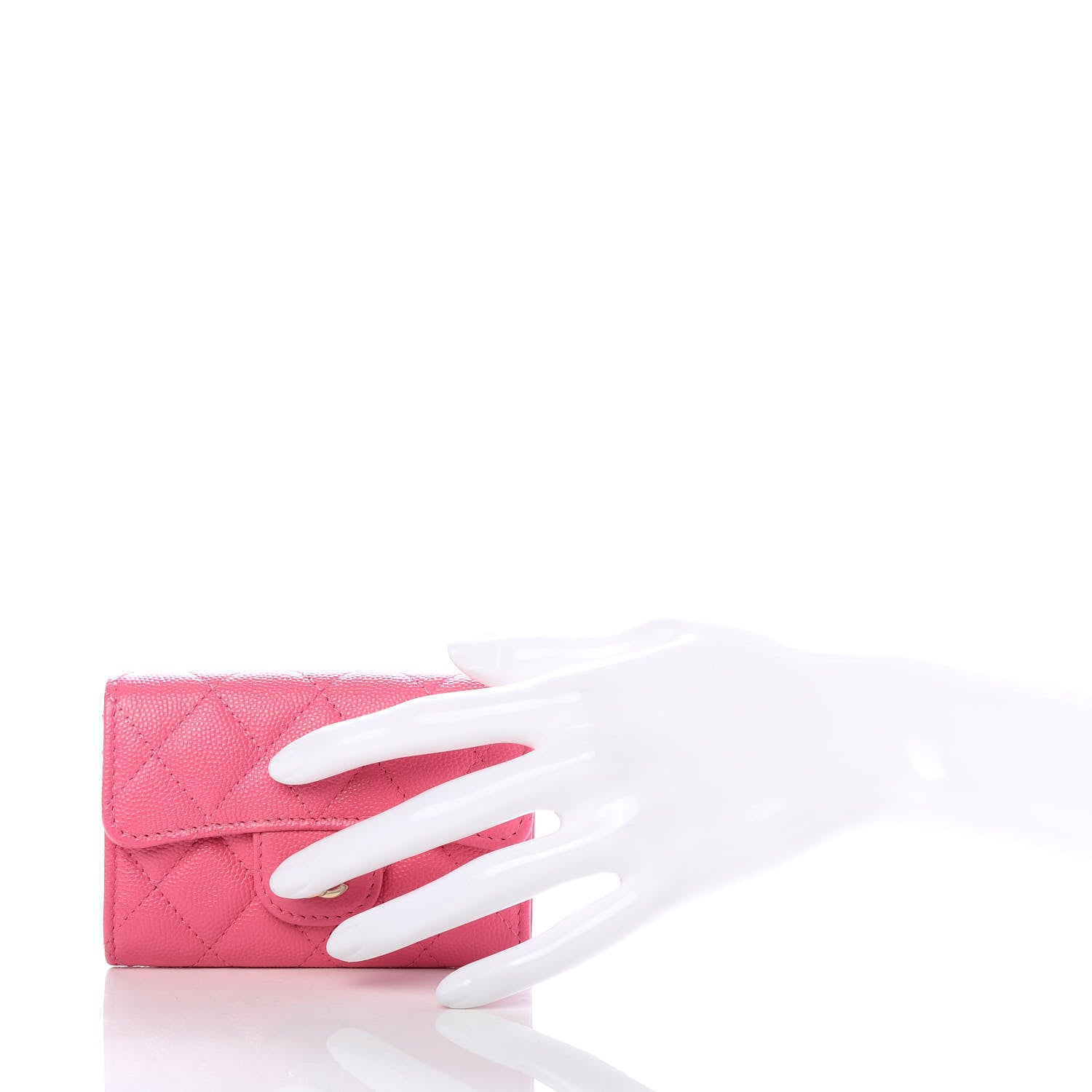 Chanel Caviar Quilted Flap Card Holder Wallet Pink 2 of 9