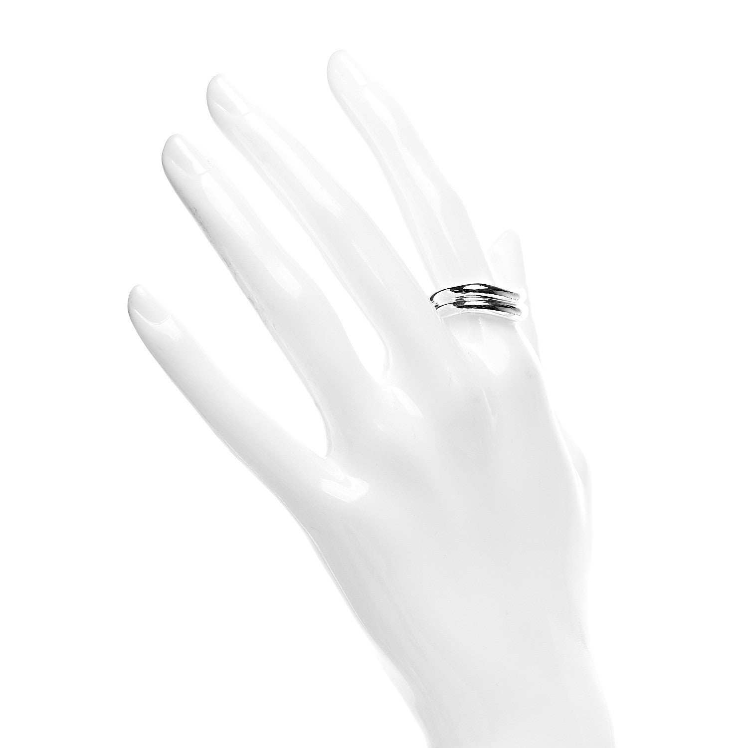 Tiffany Sterling Silver Elsa Peretti Doppio Band Ring 54 7 2 of 4