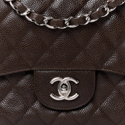 Chanel Caviar Quilted Jumbo Single Flap Dark Brown 9 of 15