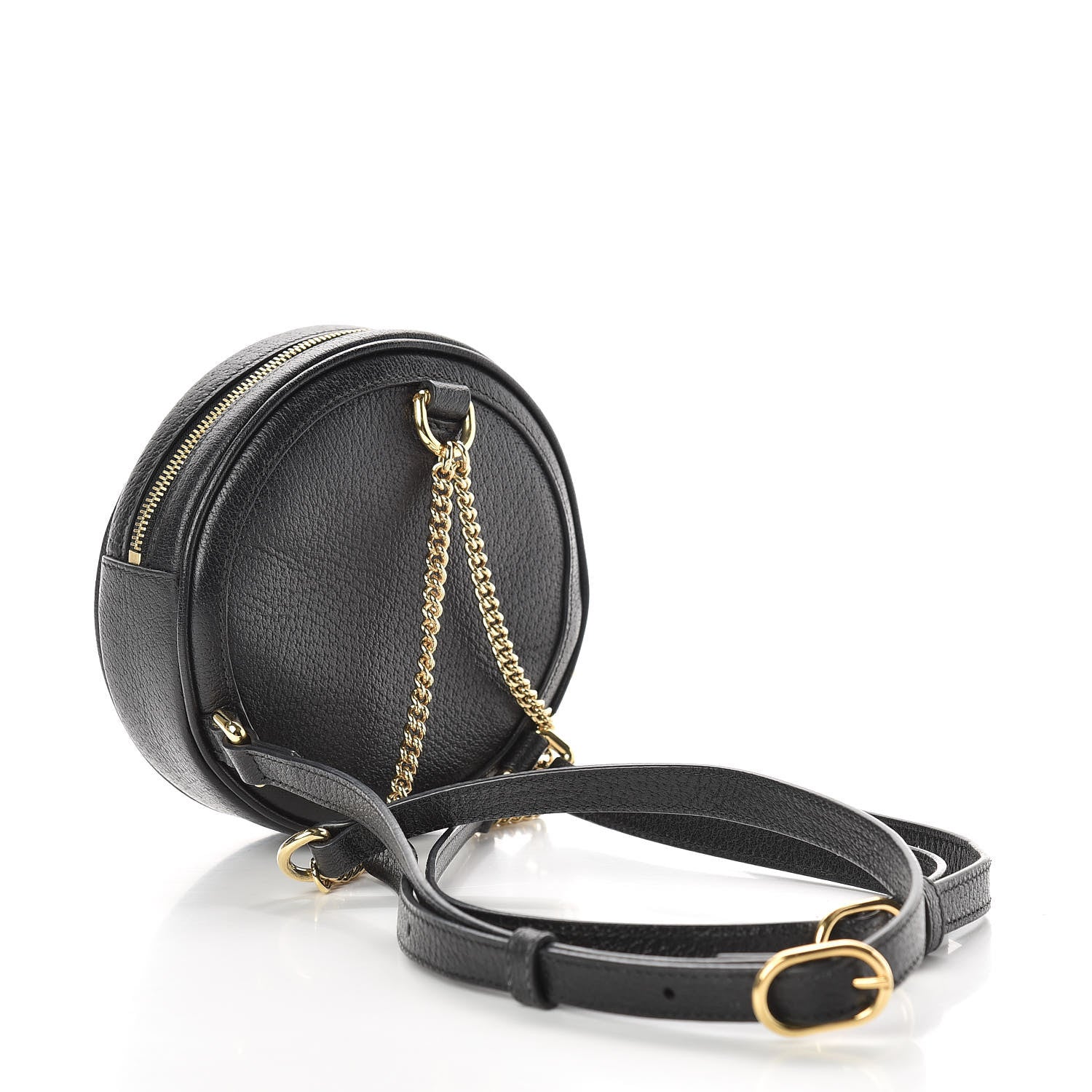 Gucci Grained Calfskin Web Mini Ophidia Round Backpack Black 3 of 13