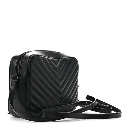 Saint Laurent Calfskin Matelasse Monogram Monochrome Lou Camera Bag Black 3 of 10