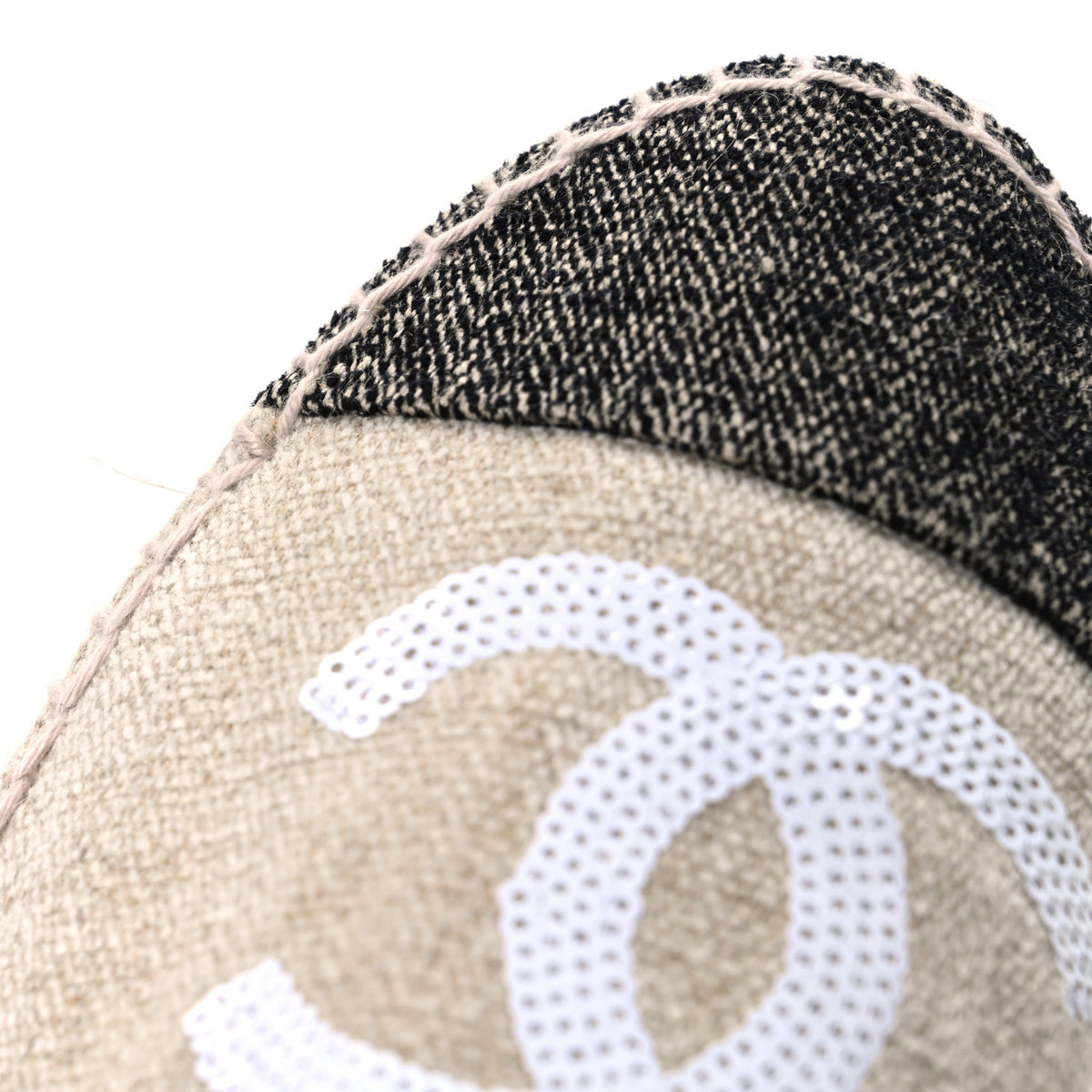 Toile Sequin CC Espadrilles 37 Beige Black