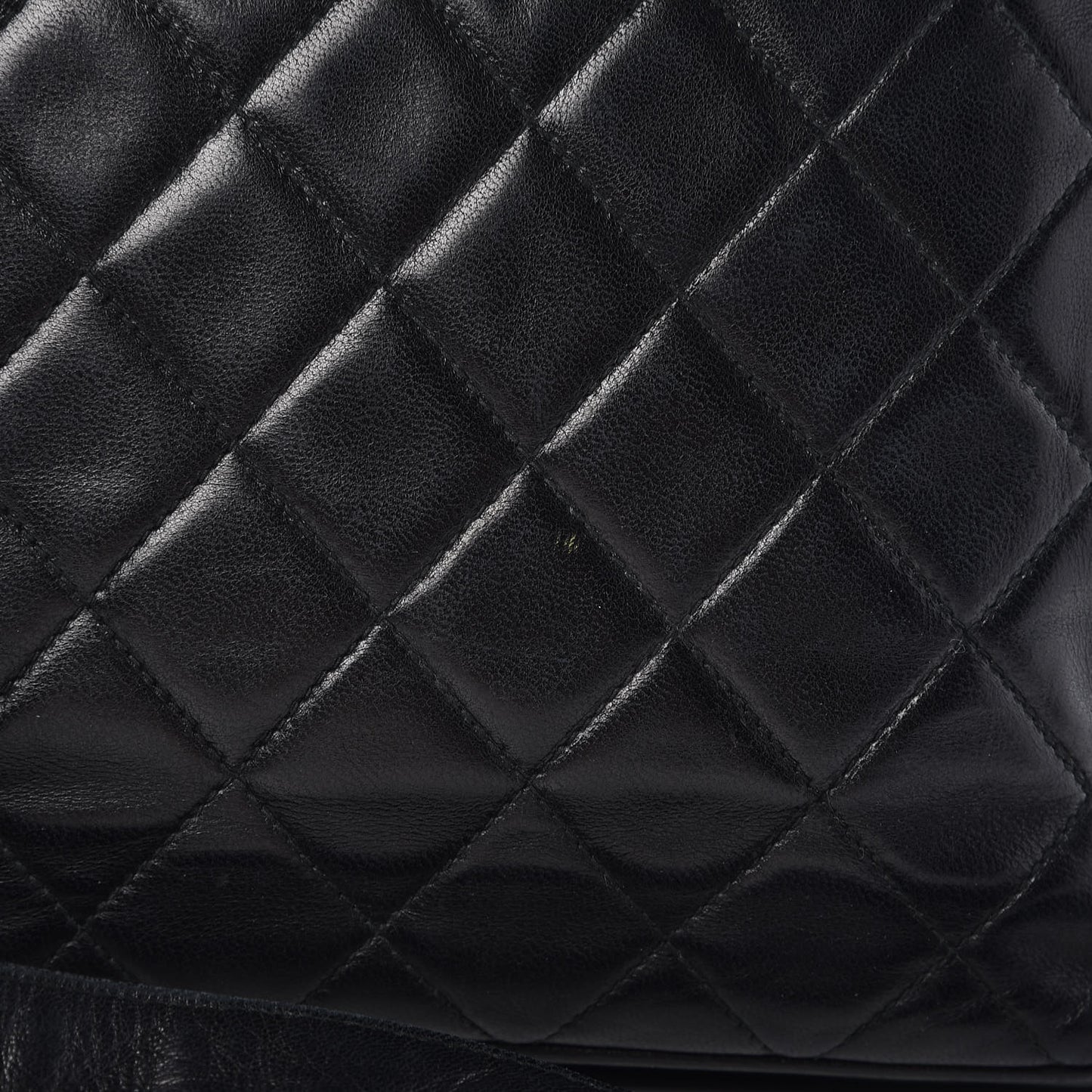 Lambskin Quilted Tassel Flap Camera Case Black