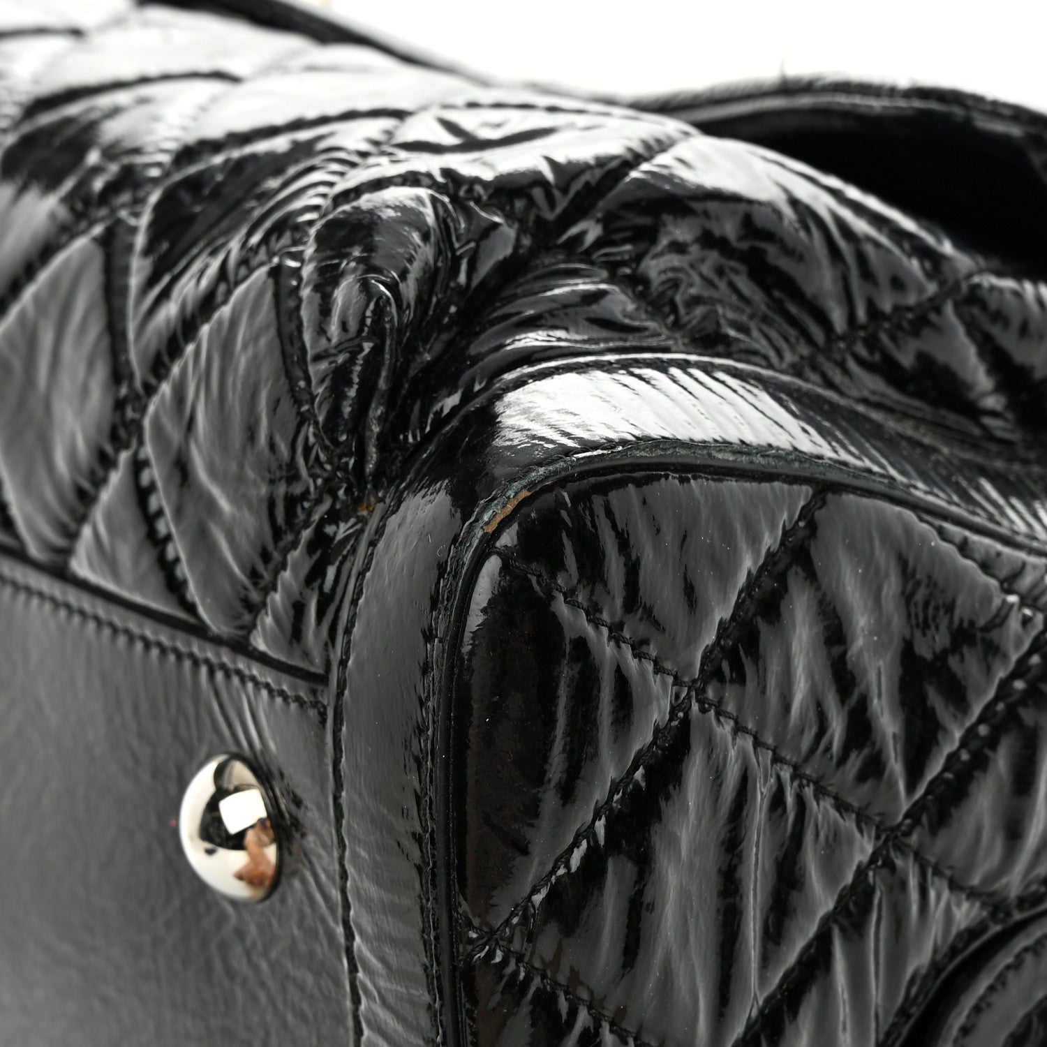 Chanel Patent Quilted Day Glo Flap Bag Black 14 of 22