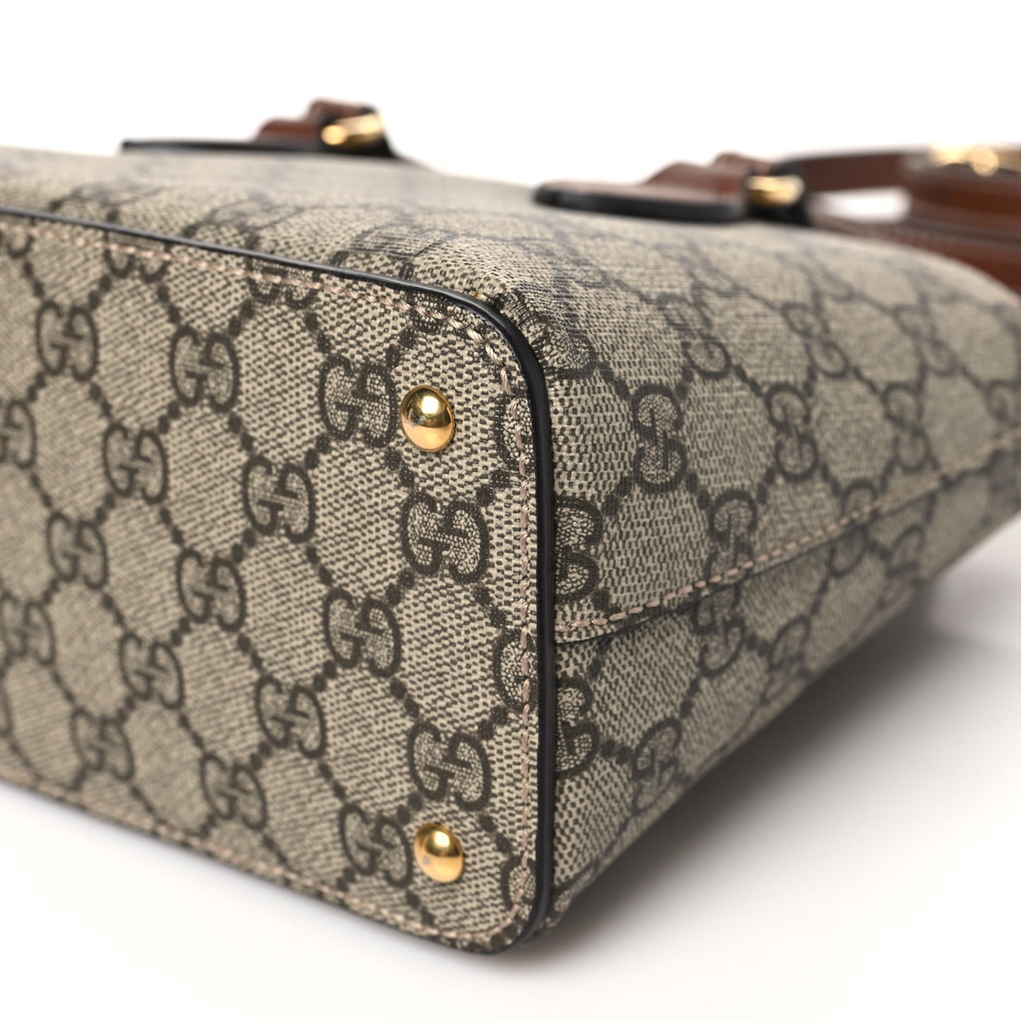 GG Supreme Monogram Mini Zip Top Tote Beige Tuscany