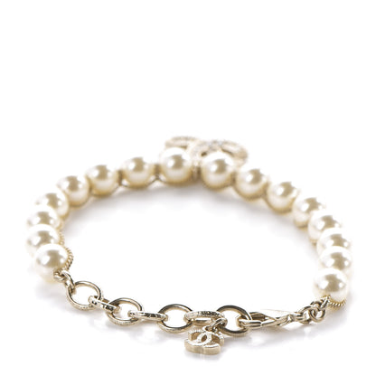 Chanel Crystal Pearl CC Bracelet Gold 2 of 6