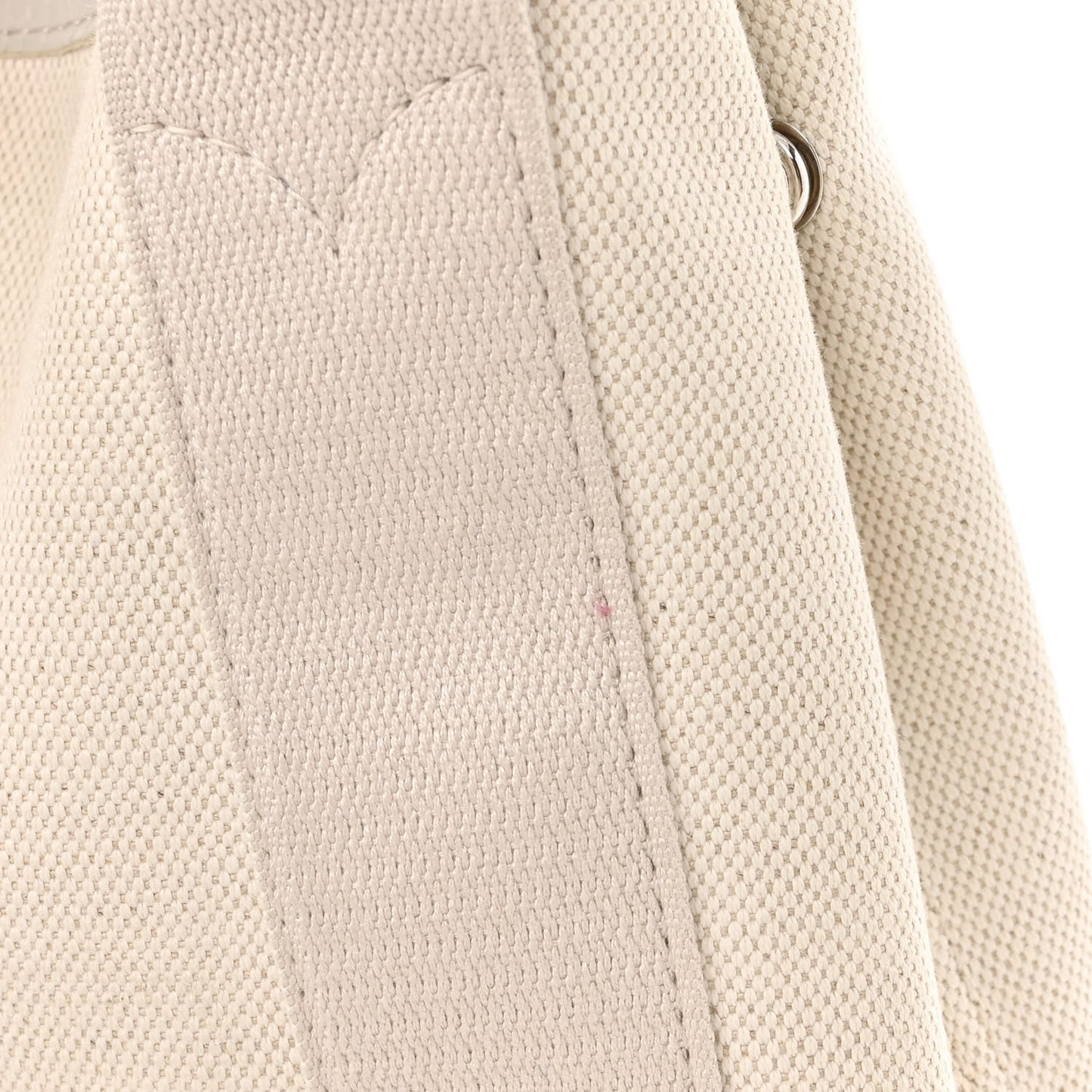Cotton Canvas Calfskin Navy Cabas XS Natural