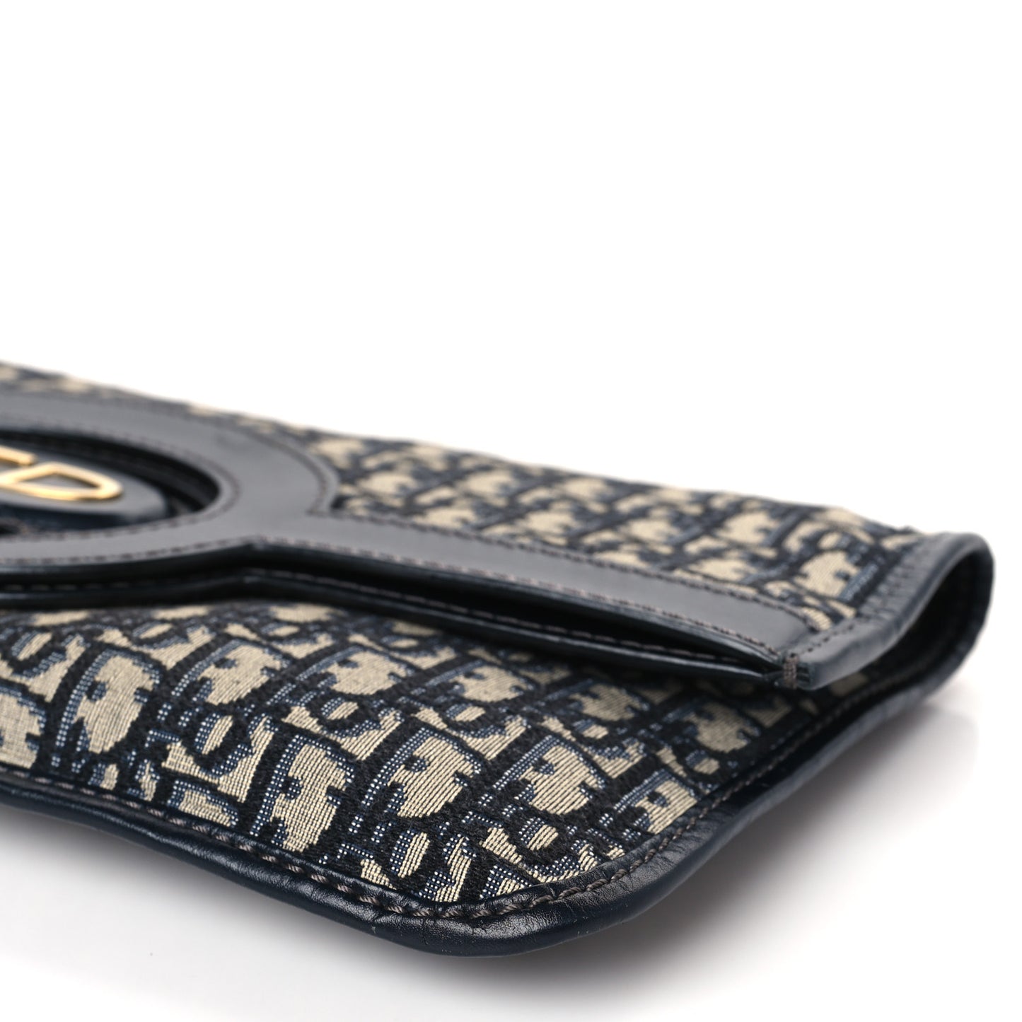 Oblique Fold Over Clutch Blue