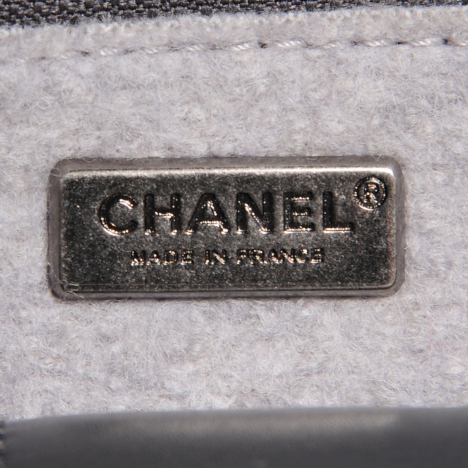 Chanel Felt Embroidered Small Crest Austrian Satchel Grey 5 of 6