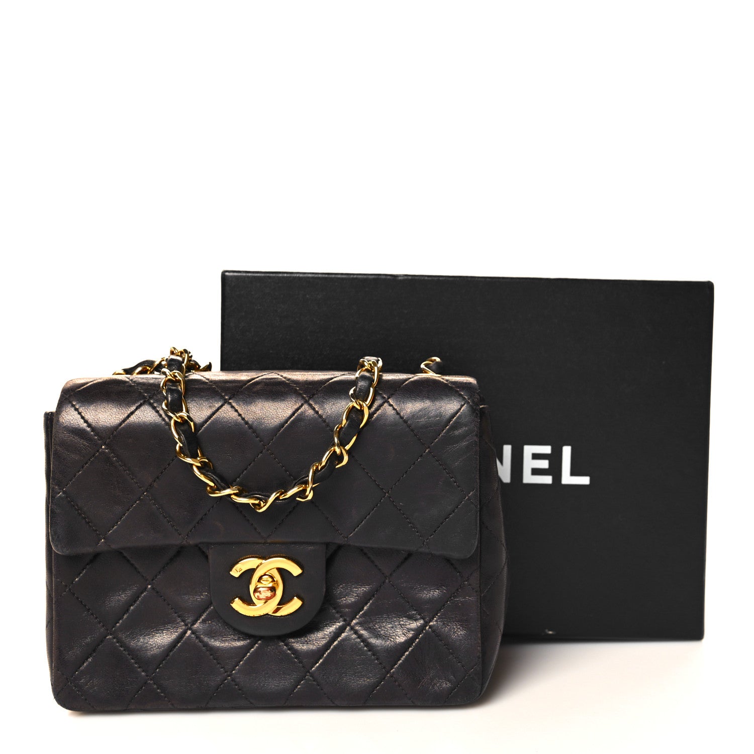 Chanel Lambskin Quilted Mini Square Flap Dark Brown 16 of 16