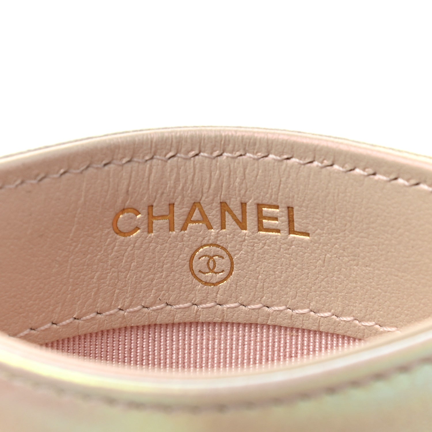 Chanel Iridescent Lambskin Quilted Card Holder Ivory 6 of 10