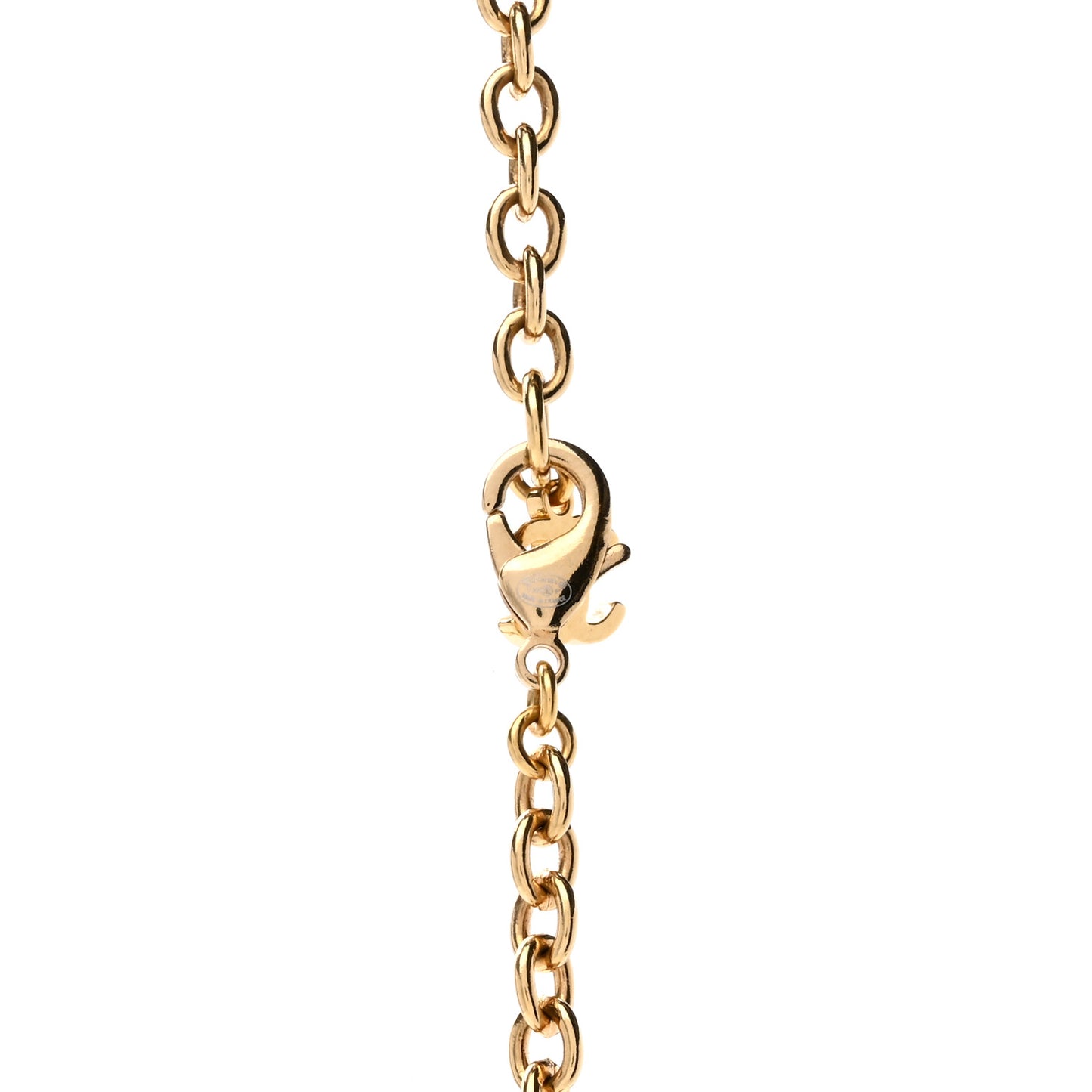 Metal CC Heart Medallion Chain Pendant Necklace Gold