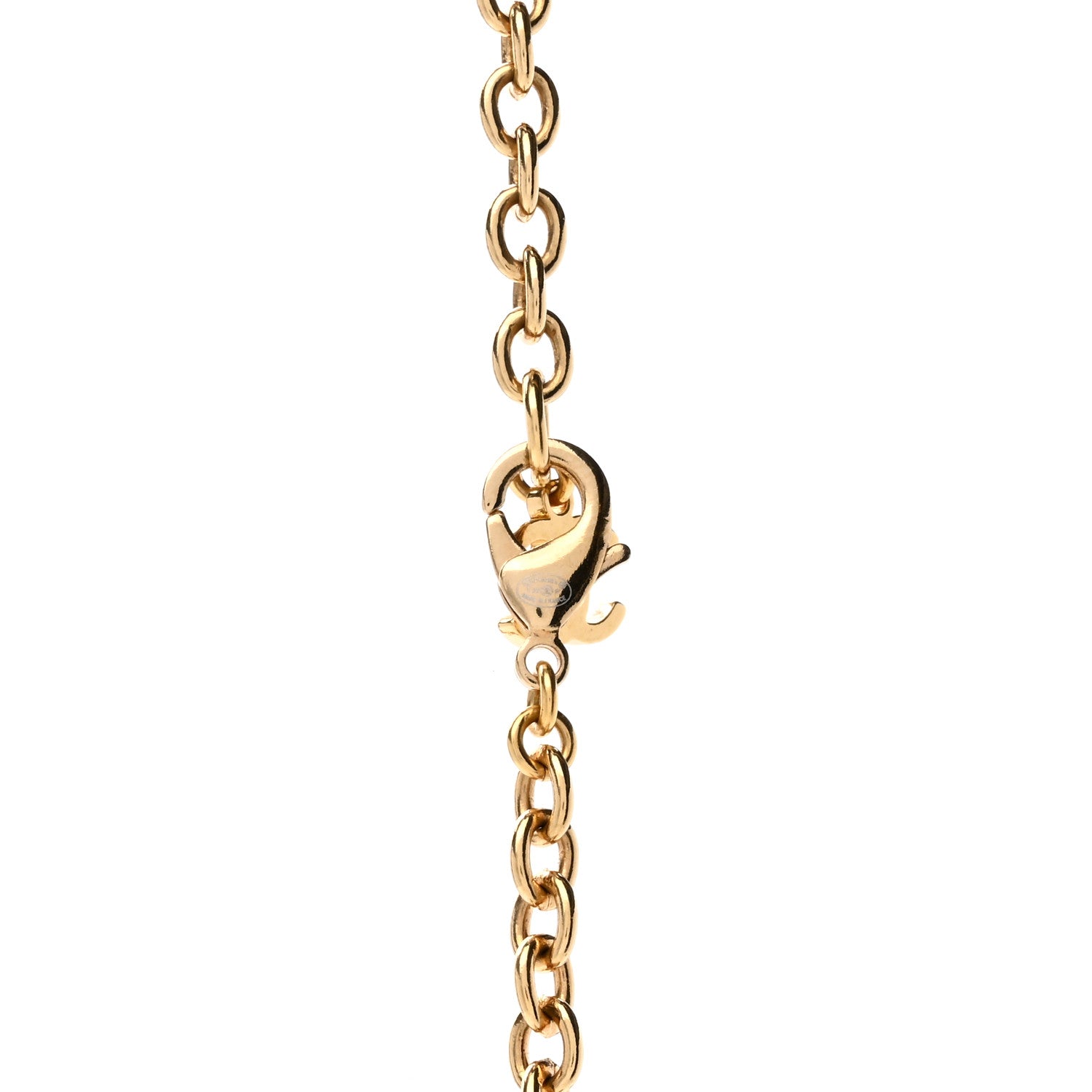 Chanel Metal CC Heart Medallion Chain Pendant Necklace Gold 4 of 4