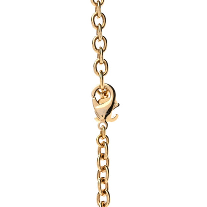 Chanel Metal CC Heart Medallion Chain Pendant Necklace Gold 4 of 4