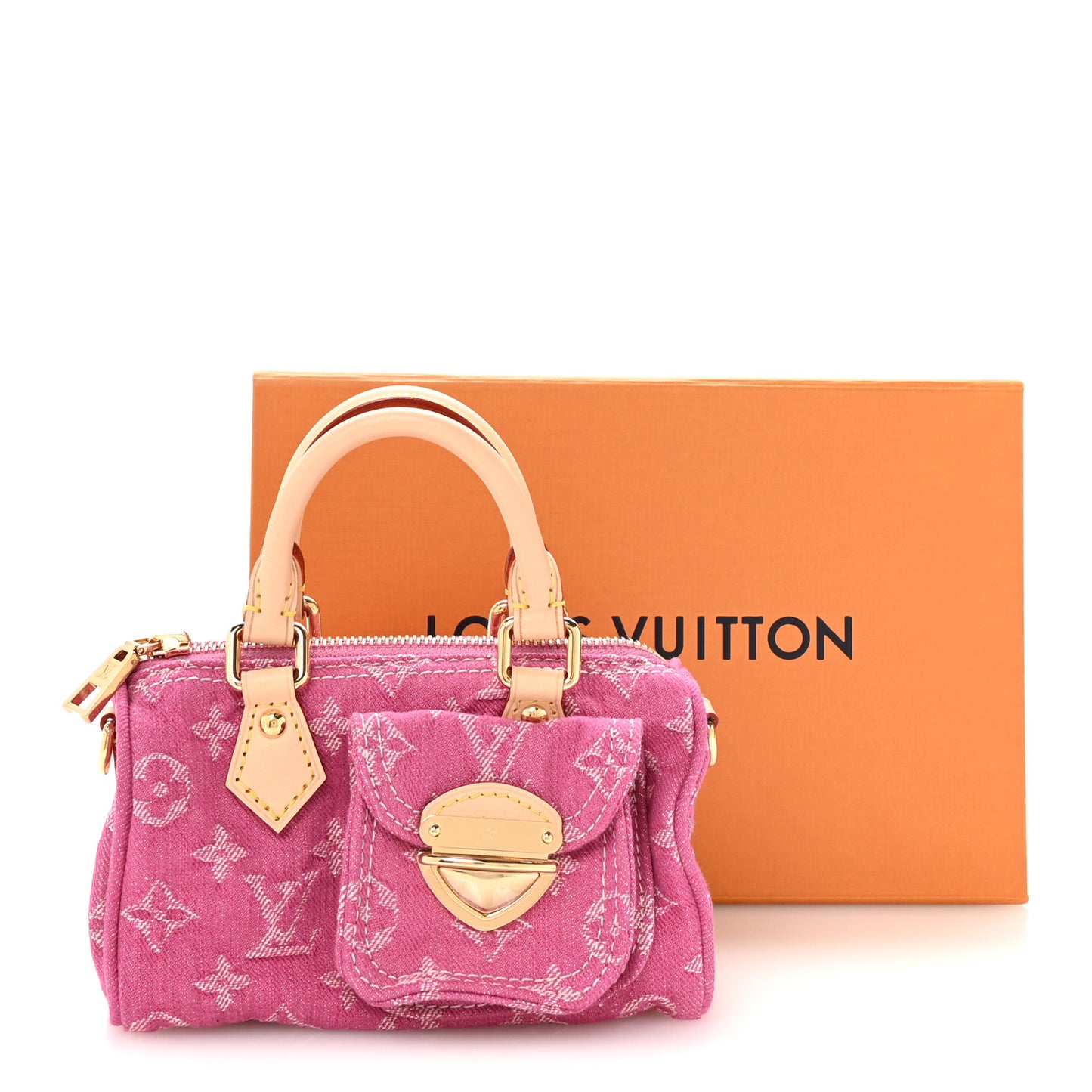 Monogram Denim Nano Speedy Fuchsia