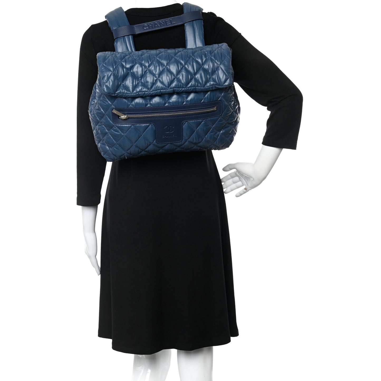 Nylon Quilted Coco Cocoon Backpack Blue