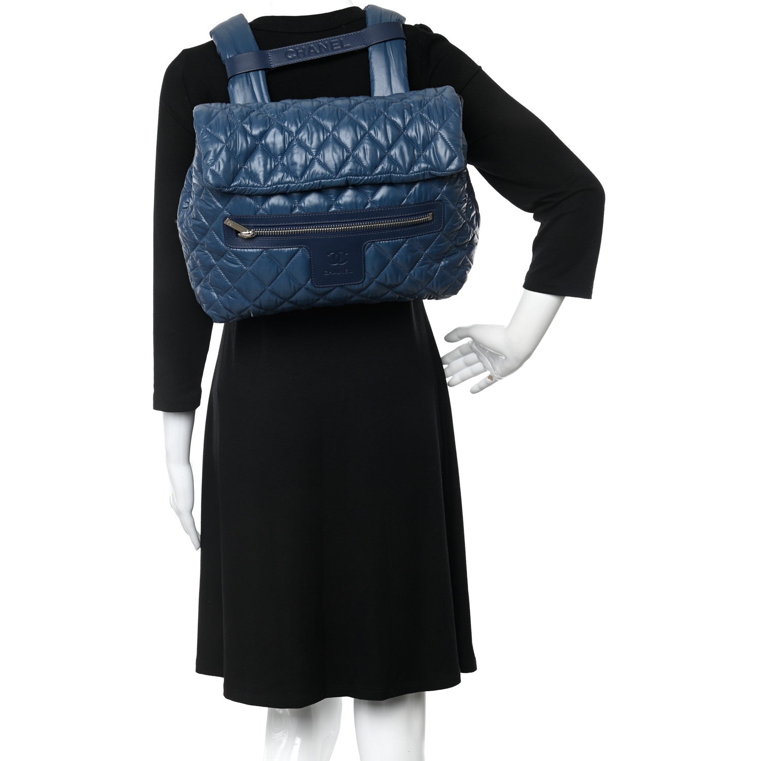 Chanel Nylon Quilted Coco Cocoon Backpack Blue 2 of 10