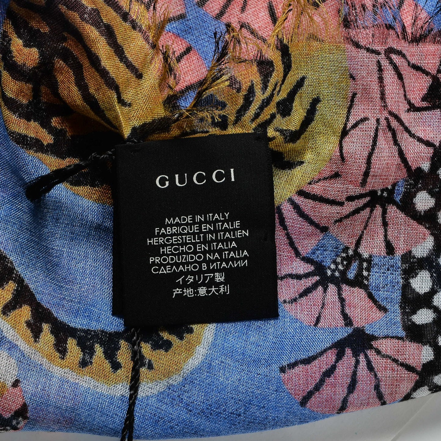 Modal Silk Bengal Square Scarf Blue