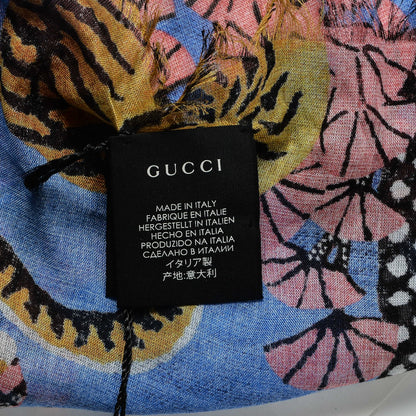 Gucci Modal Silk Bengal Square Scarf Blue 3 of 4