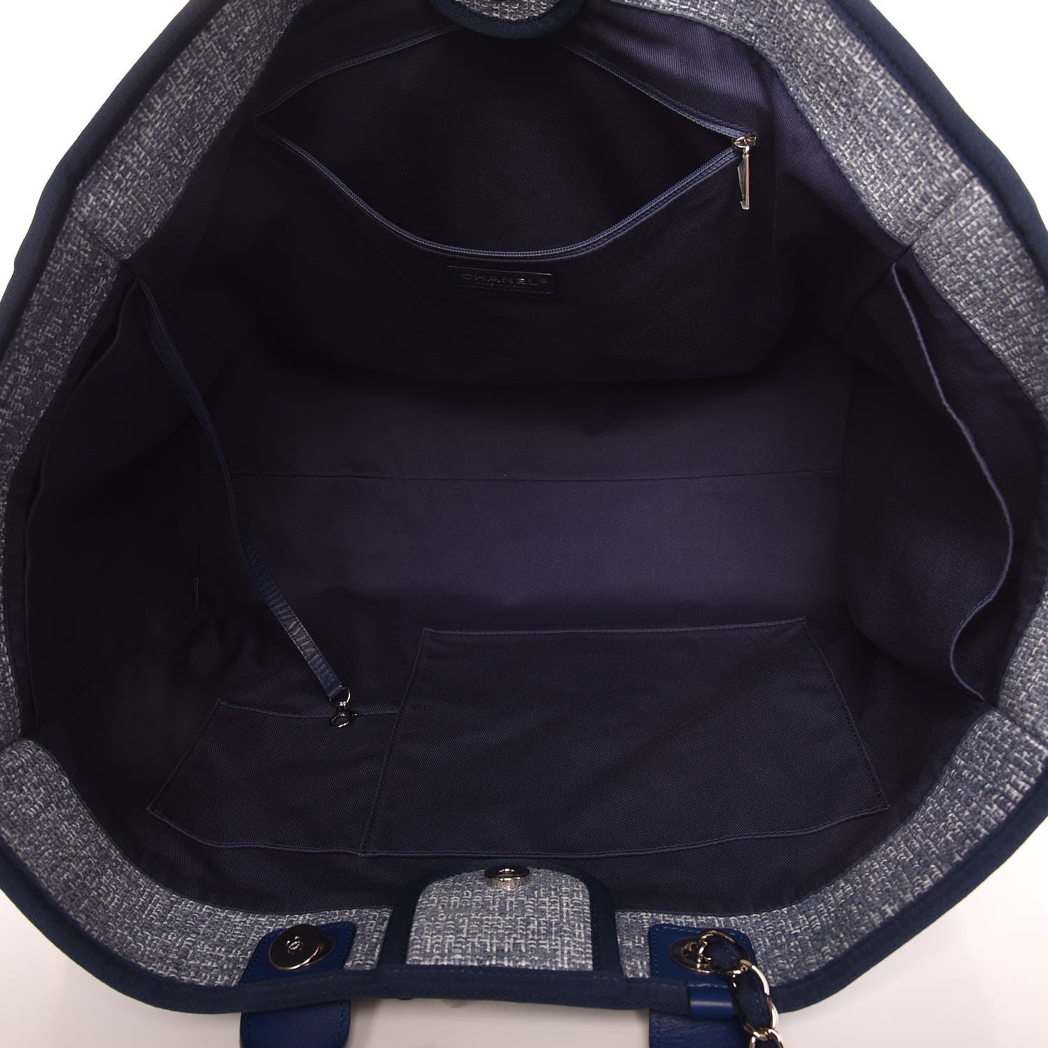 Chanel Canvas Extra Large Deauville Tote Blue 5 of 7