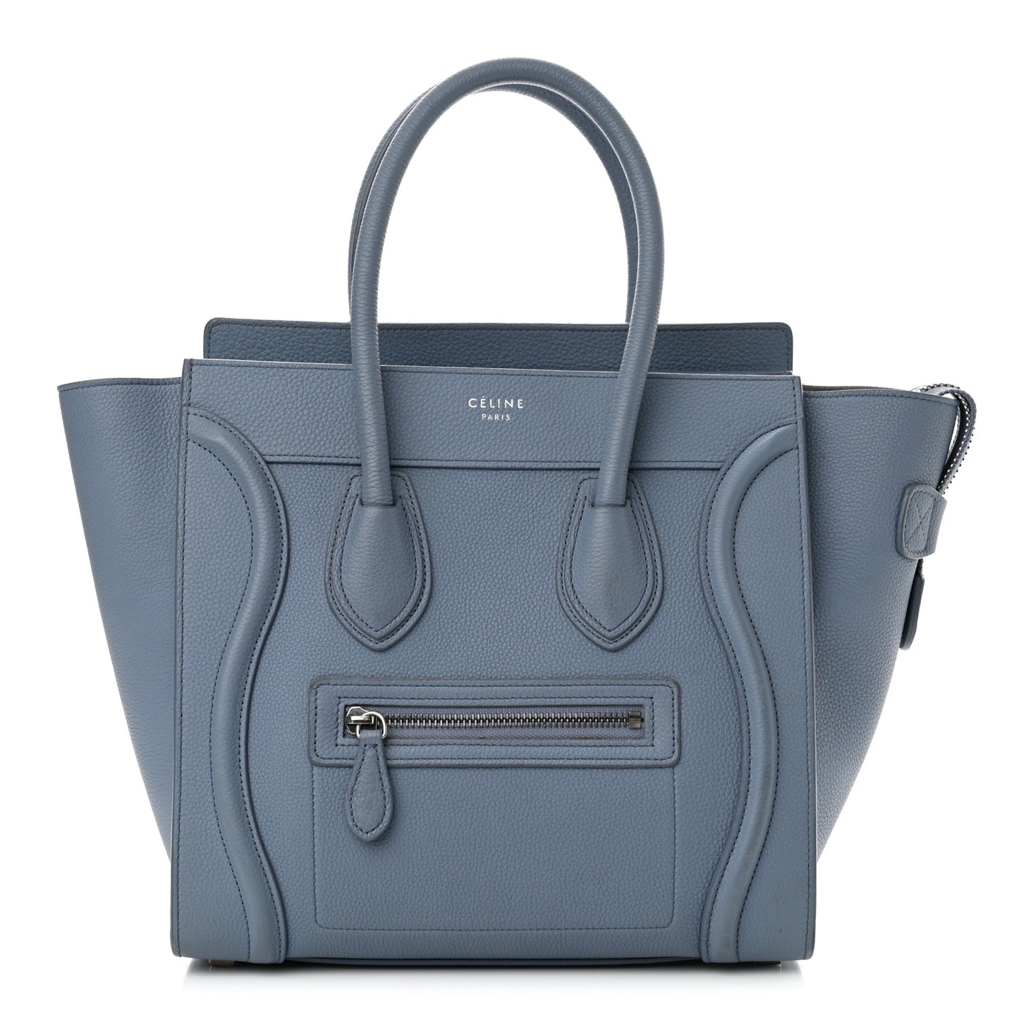 Drummed Calfskin Micro Luggage Medium Blue