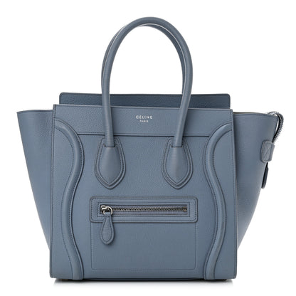 Celine Drummed Calfskin Micro Luggage Medium Blue 1 of 16