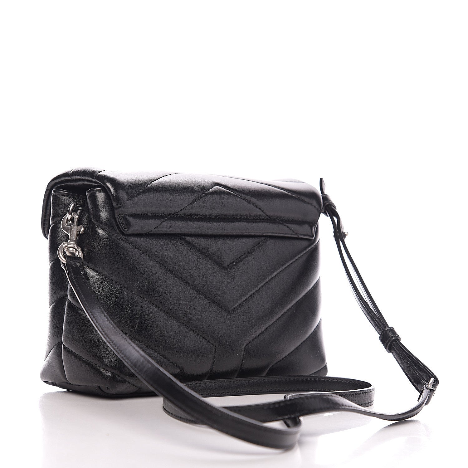 Saint Laurent Calfskin Y Quilted Monogram Toy Loulou Crossbody Bag Black 2 of 9