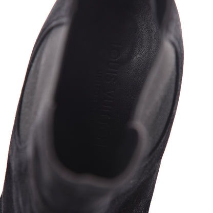 Louis Vuitton Suede Monogram Uniformes Cap Toe Chelsea 80mm Ankle Boots 36.5 Black 7 of 7