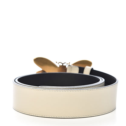 Gucci Calfskin Queen Margaret Bee Belt 105 42 White 3 of 7