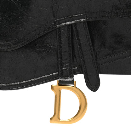 Christian Dior Crinkled Lambskin 135mm Saddle Belt Black 8 of 9