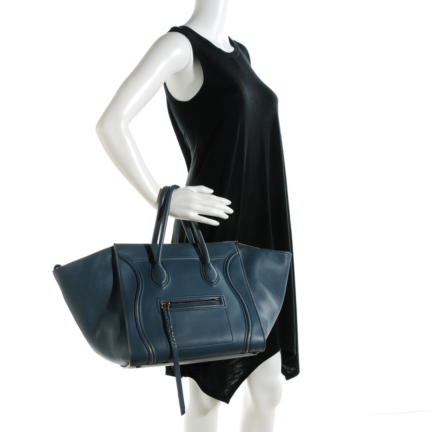 Celine Supple Calfskin Medium Phantom Luggage Slate Blue 2 of 10
