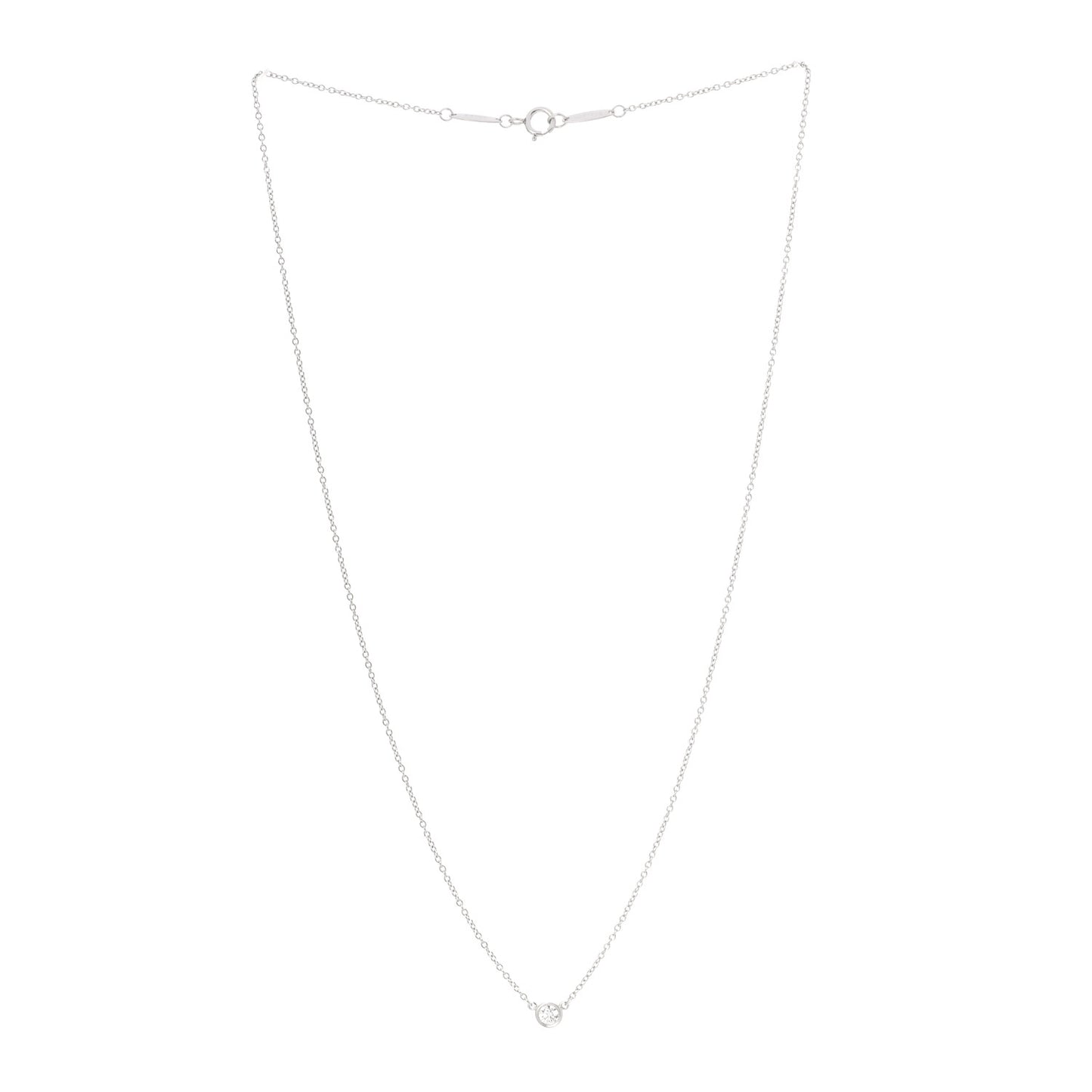 Platinum Diamond .15ct Elsa Peretti Diamonds by the Yard Pendant Necklace
