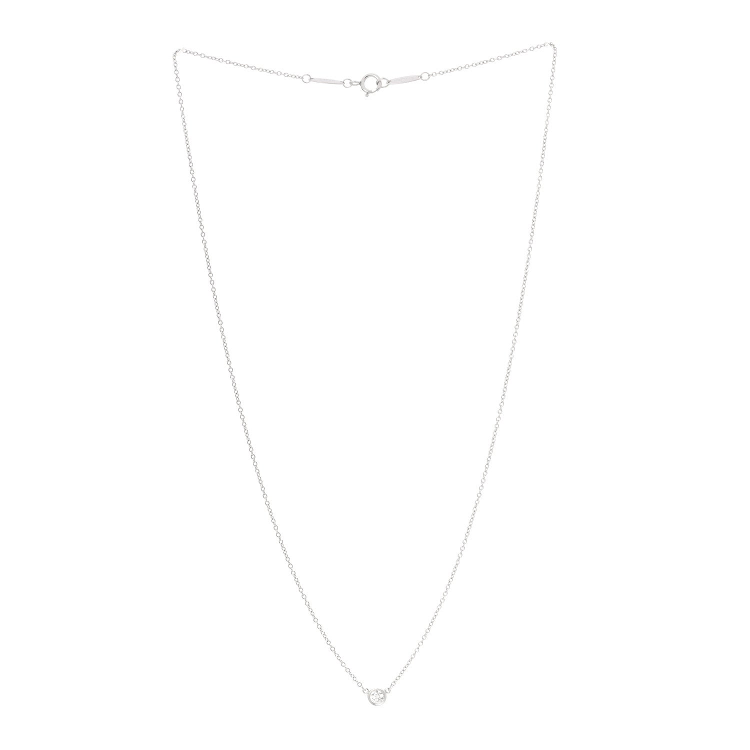 Tiffany Platinum Diamond .15ct Elsa Peretti Diamonds by the Yard Pendant Necklace 3 of 5