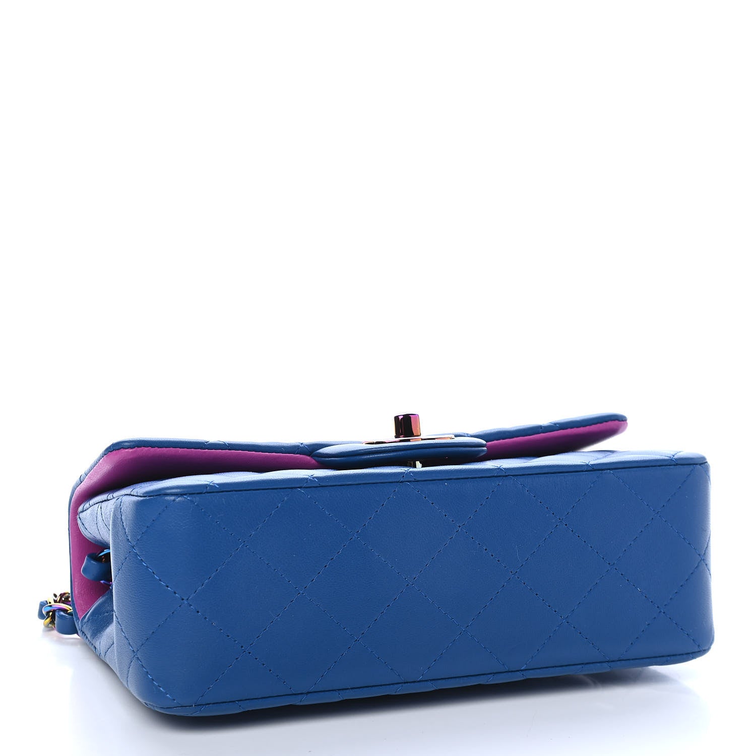 Chanel Lambskin Quilted Mini Rectangular Flap Blue Purple 4 of 9