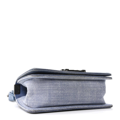 Chanel Denim Chevron Small Boy Flap Light Blue 4 of 10