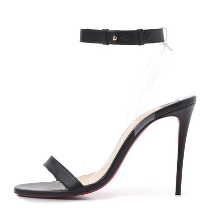 Christian Louboutin Shiny Nappa PVC Jonatina 100 Sandals 39 Black 1 of 9