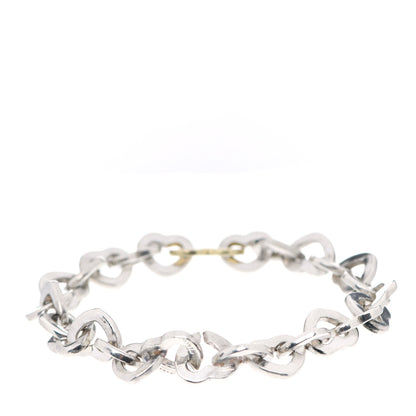Tiffany Sterling Silver 18K Yellow Gold Heart Links Bracelet 2 of 4