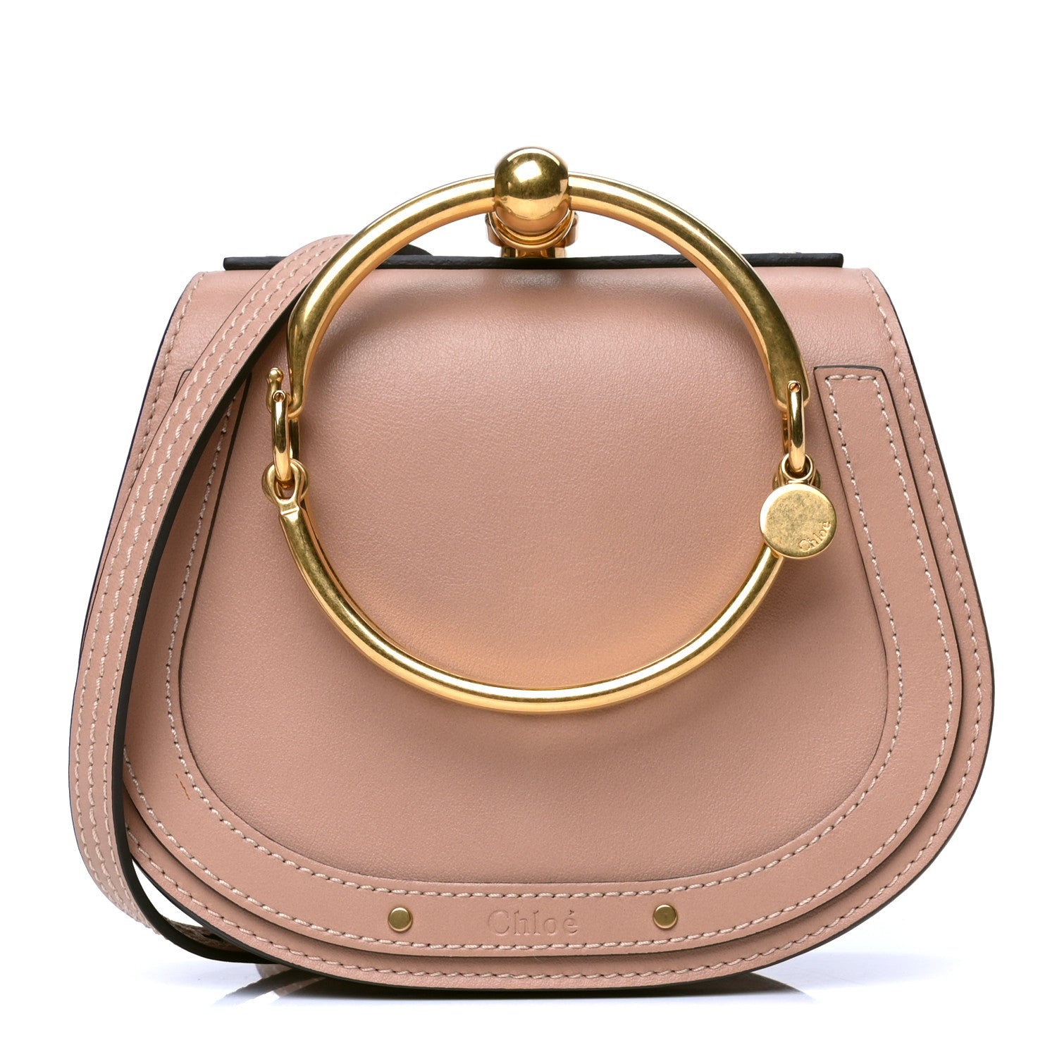 Chloe Calfskin Suede Small Nile Bracelet Bag Biscotti Beige 1 of 4