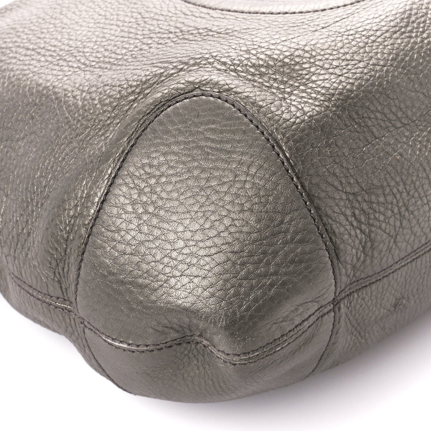 Gucci Metallic Pebbled Calfskin Medium Soho Chain Hobo Sasso 10 of 11