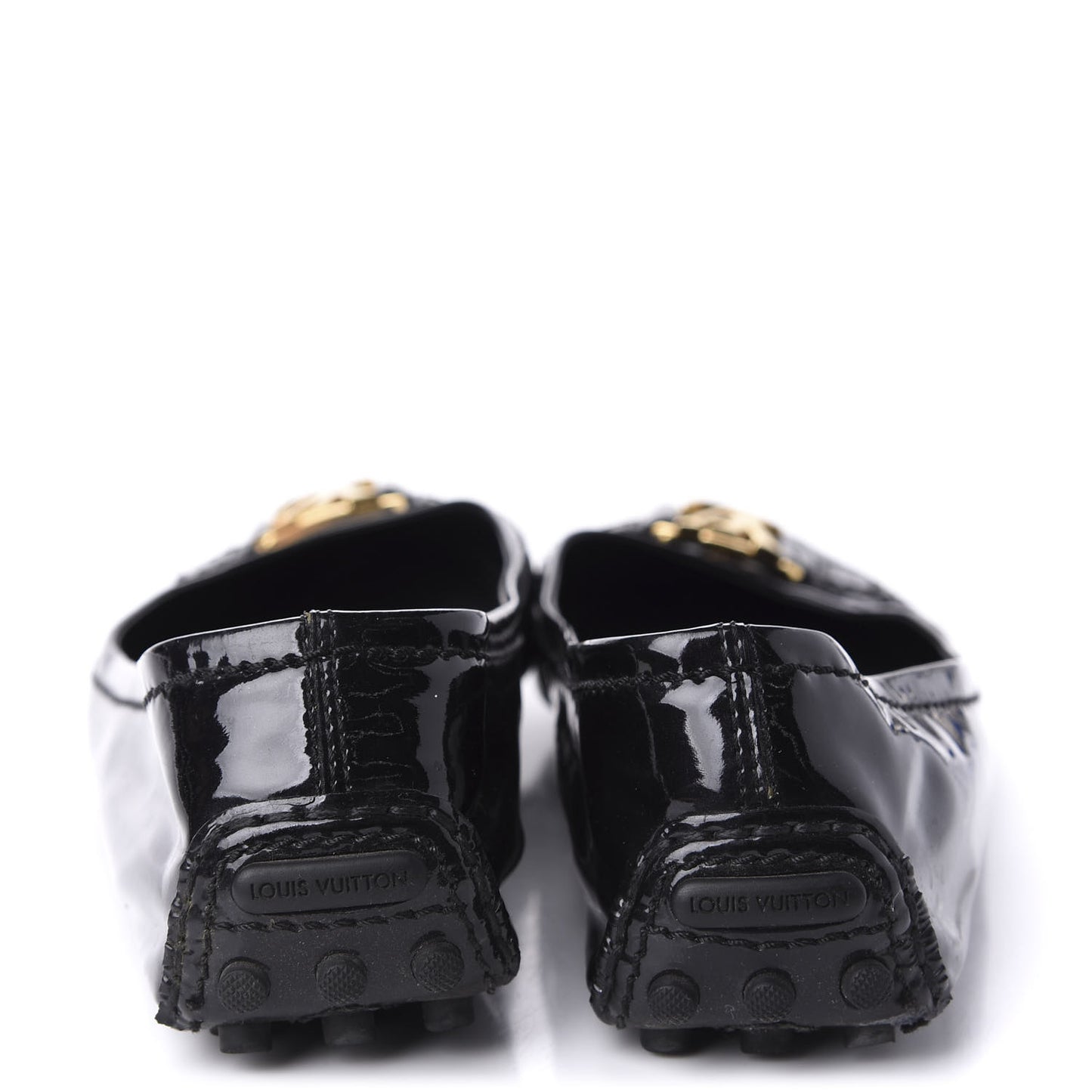 Patent Calfskin Oxford Loafers 37.5 Black